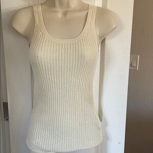COS Cream Ribbed Tank Top #77